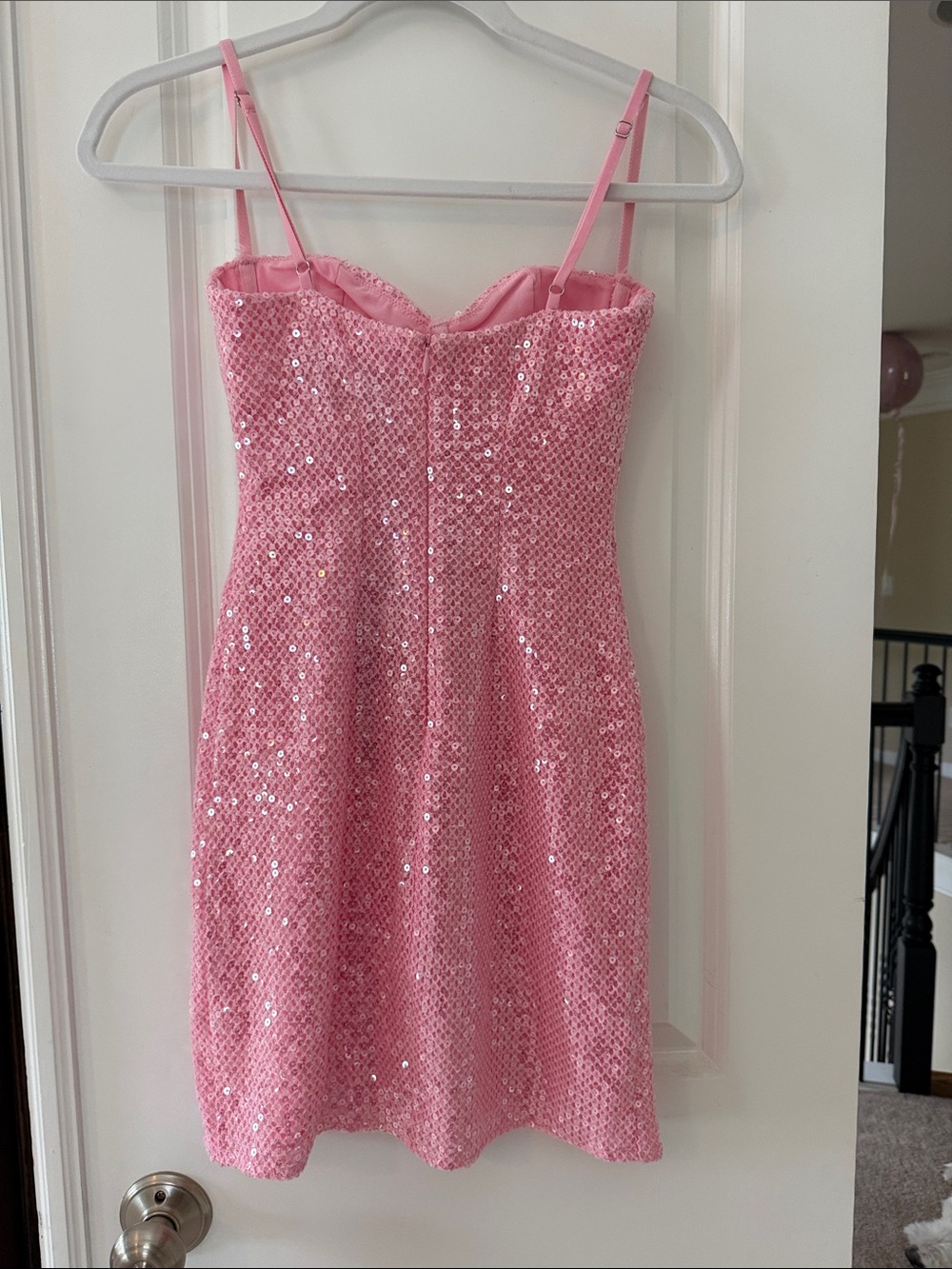 White Fox Boutique Pink Sequin Mini Dress - Picture 3 of 3